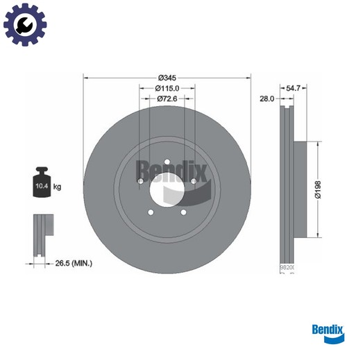 Disco freno bds1728hc per - disco,